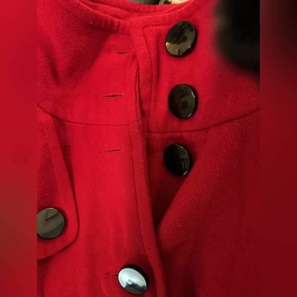 Mandee Red Pea Coat Size Large L - Picture 12 of 12